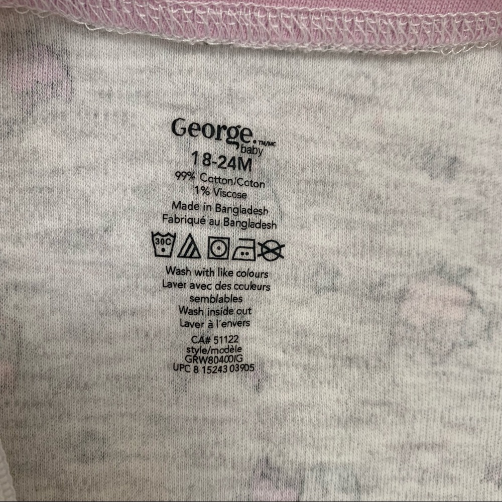 George Grey Lilac Cotton Sleeper Onesie Owls Toddler Size 18-24 M - Picture 4 of 6